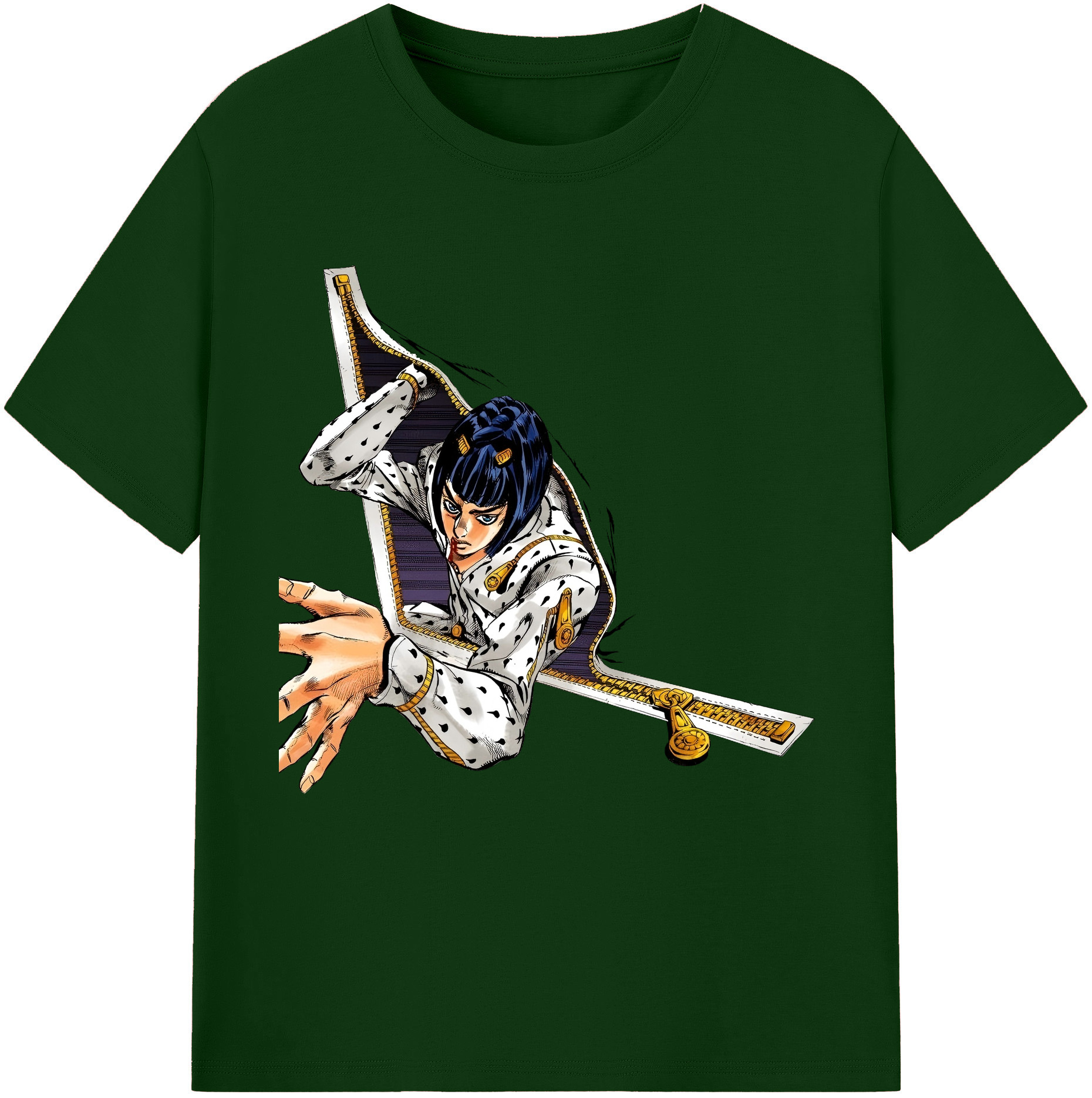（画像用） ジョジョの奇妙な冒険 ブローノ?ブチャラティ JoJo's Bizarre Adventure Bruno Bucciarati 綿100％半袖Tシャツ（フロントプリント）